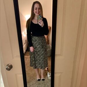 J crew leopard midi skirt